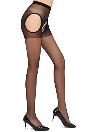 Image of Women's Sexy Shiny Sheer Control Top Tights Silk Stockings Ultra Shimmery High Waist Pantyhose