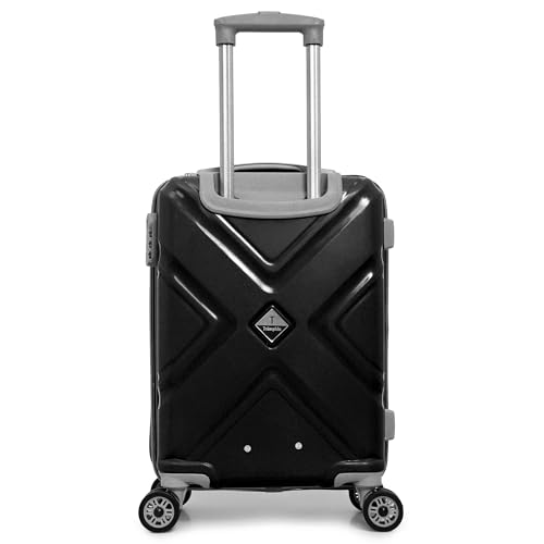 Image of Trolley Bag Small Size, 56 cms Hard Side Travel Bag for Women, 8 Wheel Luggage Suitcase for Travelling, Cabin-Friendly, Scratch Resistant, Small Trolley Suitcase (Black., Small)