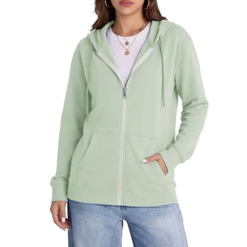 Image of Witsmile Zip Up Hoodie Women Oversized Sweatshirt Long Sleeve 2026 Fall Outfit Lightweight Jackets Workout Clothes