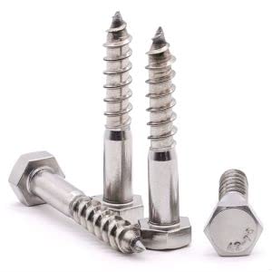 Tornillos de cabeza hexagonal M6 de acero inoxidable para madera 4