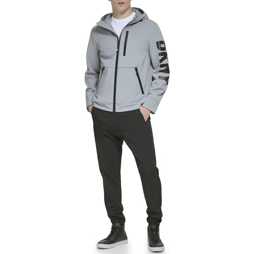 Image of DKNY Men's Hooded Logo Softshell Jacket