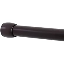 Zenna Home Tension Shower Curtain Rod, Rust Proof Metal Bathroom Shower Rod, Adjustable Curtain Rod with No Drill Easy Install, 48 - 76 Inches, Bronze