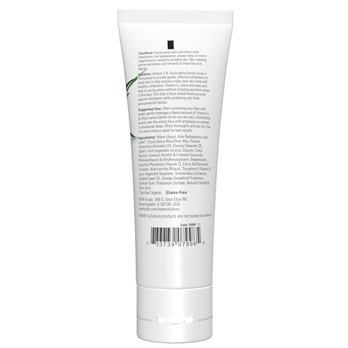 NOW Solutions, Vitamin C and Oryza Sativa Gentle Scrub, Brightening System, Gentle Mild Exfoliation for Daily Use 4-Ounce