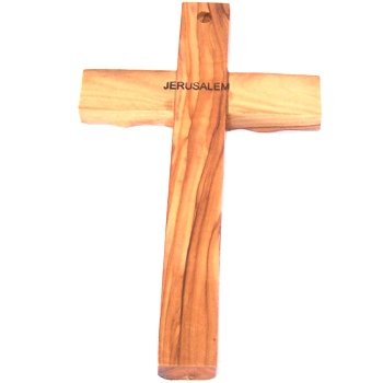 Holy Land Market Med. Wooden Cross From Bethlehem - Olive Wood (16cm Or 6.4 Inches), Brown, 16.3L x 16.3W cm - Image 2