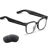 AI Smart Glasses with Camera and Audio, 8MP HD Camera Glasses for Men Women,1080P Video Recording Sunglasses,Real Time Translation,Voice Assistant, Open-Ear Audio for Travel, Meetings & Vlogging