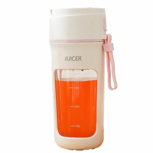 Roxvue Licuadora Portátil Eléctrica Multifunción, Extractor de Frutas, Batidora de 6 Cuchillas, 1200 MAh, Color Rosa.