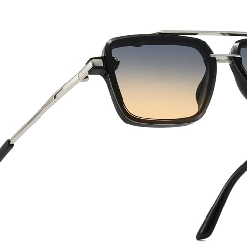 Image of Xpectrum Retro Square Aviator Sunglasses for Men Women Vintage 70s Disco Gangster Style Rectangle Glasses