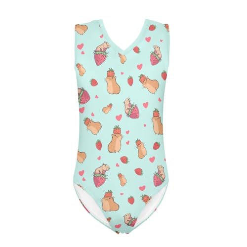 Image of KEIAHUAN Gymnastics Leotards for Girls Sleeveless Bodysuit Dance Leotards Performance Costume