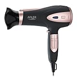 Adler AD 2248b - Secador de pelo con tecnología iónica, 2400 W, secador con difusor, color negro, 3 velocidades, secador de viaje