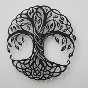 Image of Herrlich Homes Tree of Life Metal Wall Art | Family Tree Wall Decor| Living Room Decor, Life Of Tree, Home Decor (60cmx60cm) Black