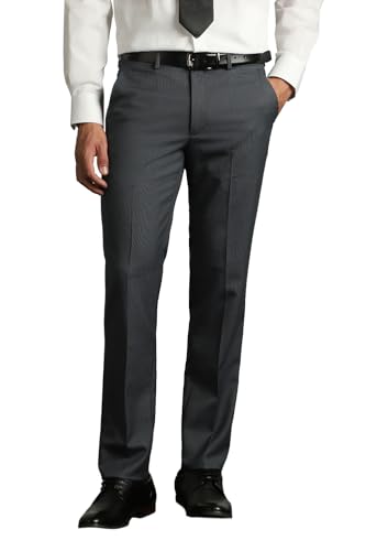 Image of Van Heusen Men's Mid Rise Slim Fit Premium Formal Trousers | Superior Comfort | Auto-Flex Waist Band | Soft Touch