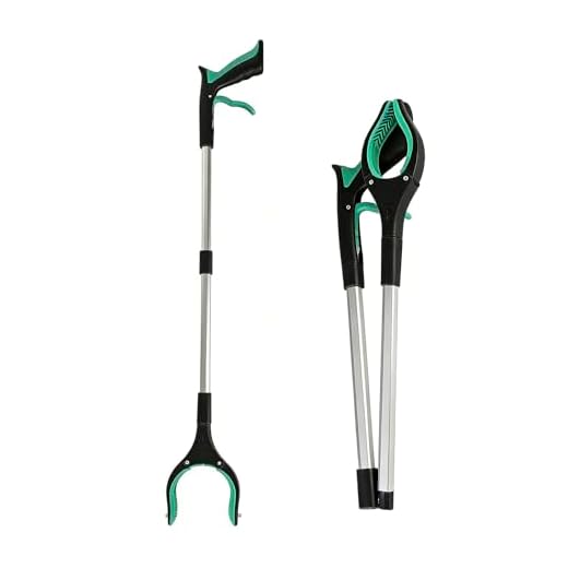 Litter Picker Grabber Stick 83CM Foldable Reach Grabber with Magnetic Helping Hand Grabber 360 Degree Reaching Aids 32.7Inch Heavy Duty Pick Up Stick Grabber for Elderly Disabled Pregnant (Green)
