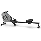 ZYCSKTL Rowing Machine Foldable Indoor Rower,Intelligent Reluctance Rowing Machine, Silent 8-Speed Adjustable Rowing Machine, with Display, Load-Bearing 120kg (Color : Silver, Size : 1845064cm)