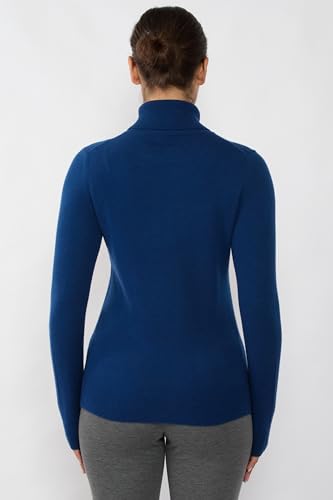 Image of JENNIE LIU Women's 100% Pure Cashmere Long Sleeve Pullover Turtleneck Sweater