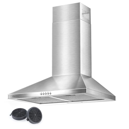 COMFEE' CH60A17EM400SS A++ Dunstabzugshaube 60cm Umluft & Abluft, Wandhaube mit Aktivkohlefilter,...
