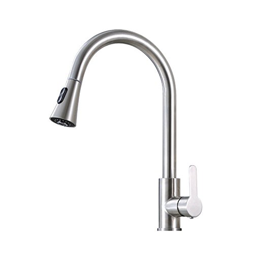 Grifo de cocina extraíble de acero inoxidable 304, grifo de olla de verduras para lavado de canal frío y caliente, grifo de tecnología de dibujo de alambre giratorio de 360 grados