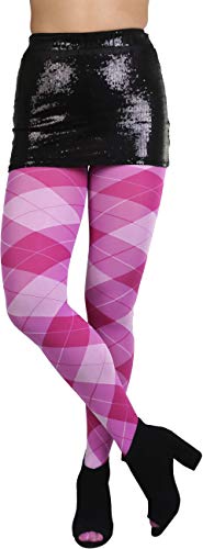 Image of ToBeInStyle Women's Argyle Checkered Diamond Rhombus Net Opaque Sheer Tights Pantyhose