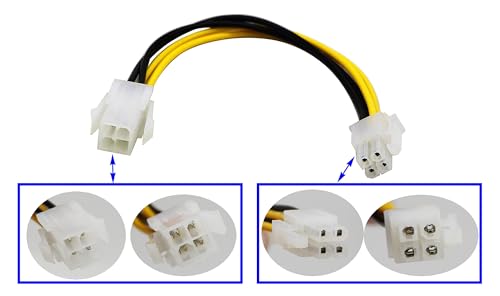 zalati ATX Plug CPU Power Adapter Cable 7" Extension Cable Pin CPU Male to Female for CPU Motherboard Power - Image 2