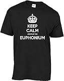 Keep Calm and Play The Euphonium Plain t Shirt Schwarz Herren(Small)...