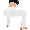 SINOPHANT Yoga Pants for Women Flared Leggings High Waisted Bootcut Trousers Womens Gym Wide Leg Workout Stretchy White M 30inch #4