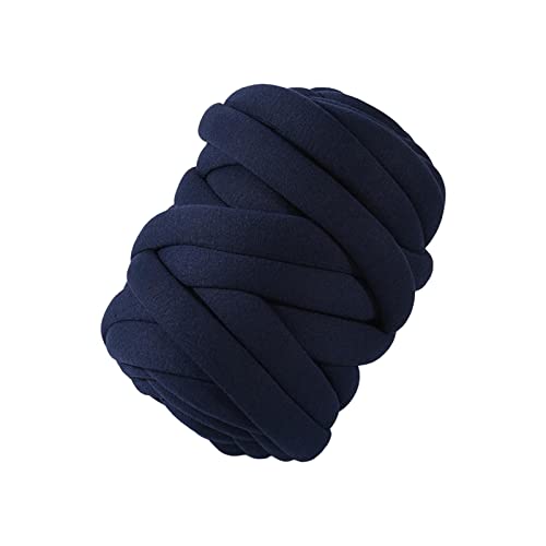 Deevoka Chunky Wool Yarn Bulky Giant Wool Yarn Hand Knitting Soft For Throw Blanket Crochet Felting Weaving Tapestry Accessories, Navy Blue #TOP11