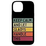 iPhone 14 落ち着いて、グラディスにこの面白いカスタムレトロを任せましょう スマホケース