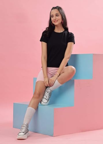 Image of Dollar Women's Solid Stretchable Cotton Round Neck Tshirt