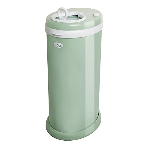 Image of Ubbi Steel Diaper Pail, Odor Locking, No Special Bag Required, Award-Winning, Registry Must-Have, Sage Green