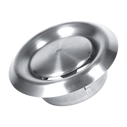Cubierta de Ventilación de Aire Redondo Ajustable, Ventilación de Escape de Pared de Acero Inoxidable para Uso Interior, 3 Tamaños Disponibles (100 mm) (125 mm) (150 mm)