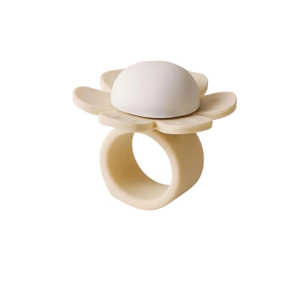 Tianshengqi White Cute Flower Door Handle Silicone Protector Anti Collision Knob Cover Baby Safety Bumper For Home(White)