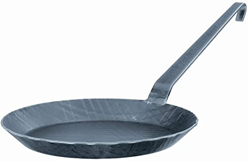 Rösle Serie 1888 Sartén de Hierro Forjado de Calidad para Patatas Fritas Crujientes y Asado Rápido de Carne, con Mango Estilo Gancho, Apta para Parrilla E Inducción, 24 cm