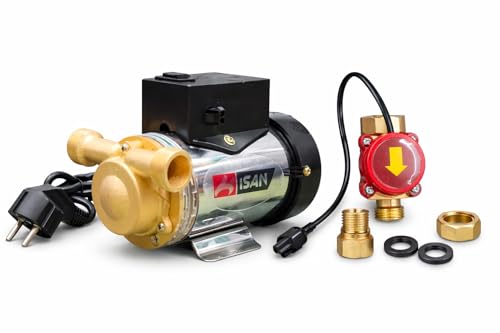 Image of KISAN | Automatic Water circulation Booster Pump With Wall Mounting Bracket Suitable for 100C Hot & cold Water Circulation | 90 W | 2900 RPM | 20 LPM | 10 M Head for Ges geyser, Washing Machine