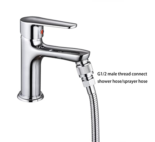 Hsmhose Brass Sink Faucet to Garden Hose Adapter – Quick Connect Faucet Connector for Apartments Without Outdoor Faucets, Tool-Free Installation, Chrome Finish