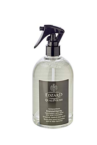 Edzard QualiPolish® Spray d'entretien en Acier Inoxydable (500 ML) nettoyant pour Bijoux, pièces de Monnaie et Couverts en Laiton, Argent, Or – Spray nettoyant, nettoyant pour Les Soins