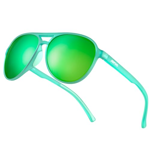 Image of Jefoo Polarized Aviator Sunglasses for Women Men Retro Trendy Sports Sunglasses for Outdoor UV400 Protection