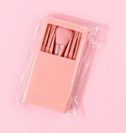 5-Piece Makeup Brush Set - Soft Bristles, Travel Pouch, Starter Kit - Multiple Colors