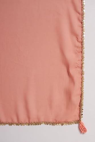 Image of SHOPPING QUEEN Women's Georgette Straight Kurta Sharara Set with Dupatta