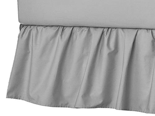 Image of American Baby Company Mini Crib Skirt (24" x 38"), Ultra Soft Microfiber Ruffled Mini Crib Bed Skirt, Grey, for Boys & Girls