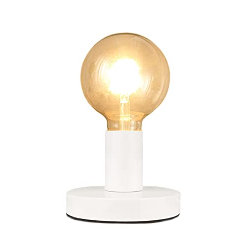 Listado de Bases para lámparas al mejor precio. 48 YKCGG - Base de lámpara de mesa industrial, pequeña base de metal pulido de computadora, solo con base de tornillo Edison E26/E27 clásico, con interruptor de cable de 6 pies...