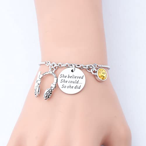 PLITI 911 Dispatcher Bracelet Dispatcher Appreciation Gift Emergency Operator Gift She Believed She Could So She Did Bangle4