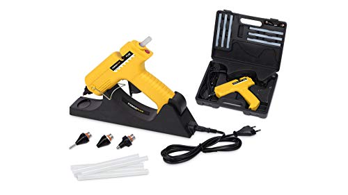 Powerplus Heißklebepistole POWX146-25W - 9 Acc. - inkl. 6 Klebestifte & 3 Wechseldüsen im Koffer