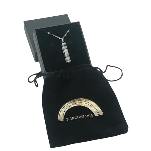 Sterling Silver Judaica Pendant Necklace with Square Mezuzah Charm, Gem Cut Crystals4