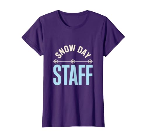 Snow Day Staff Funny Teacher Christmas Staff Crew T-Shirt, Women, Purple, 3X-Large