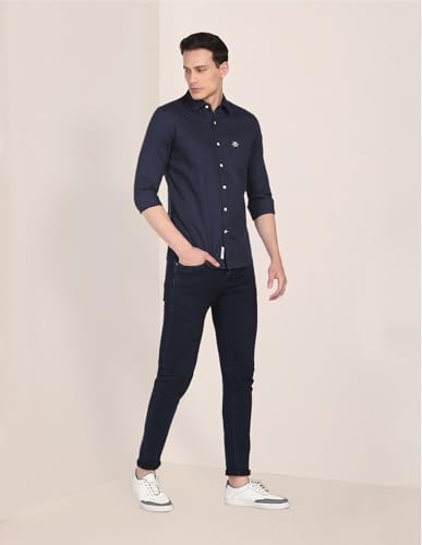 Image of U.S. Polo ASSN. Men's Solid Spread Collar Premium Cotton Dobby Tailored Fit Shirt