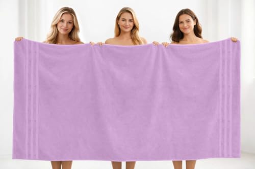 Image of DAN River 2 Pack Bath Sheets Extra Large 35x70, Large Bath Towels for Adults, XL Oversized Heavy Duty Towel Set, 600 GSM 100% Ring Spun Cotton, Soft Quick Dry, Lavendar