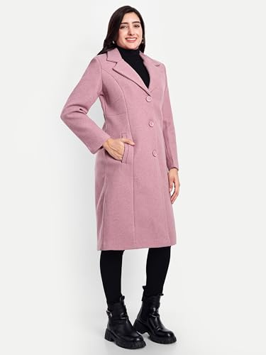 Image of HAUTEMODA Women's Winter Coat Trench Long Sleeves Over Coat With Pocket single Breasted