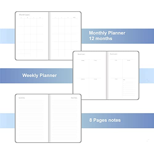 2023-2025 Undated Planner, Weekly & Monthly Planner Academic Schedules, 2023, 2024 And 2025, 6.1"X8.2" 12 Month Spiral Binding Planner With Tabs, Leather Calendar Office Supplies Spiral Planner #TOP4