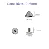 90 Sets Cone Spikes Screwback Studs Rivets Metal Spikes Studs for Punk Style Clothing Bullet Shoes Bags Dog Collars Accessories DIY Craft Decoration (Cone 7x20mm)