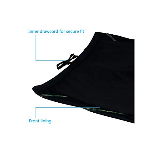 Easyglide Square Leg Suit Mens Comfortable Swimsuit for Polyester Fabric Shape Retention,Quick Drying (Black&Green, 30) - Thumbnail 4