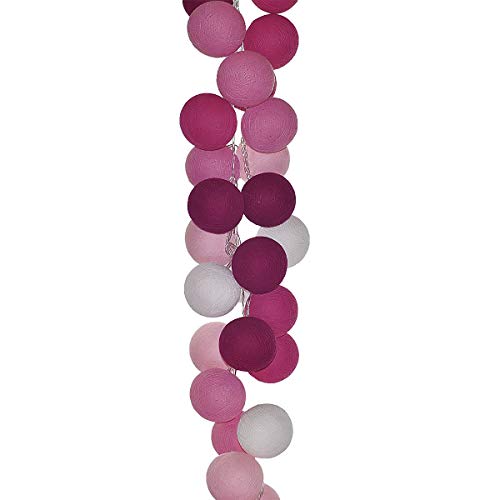 Cordão de Luz Led Jaipur Kit 35 Bolas Cormilu Rosa 220V